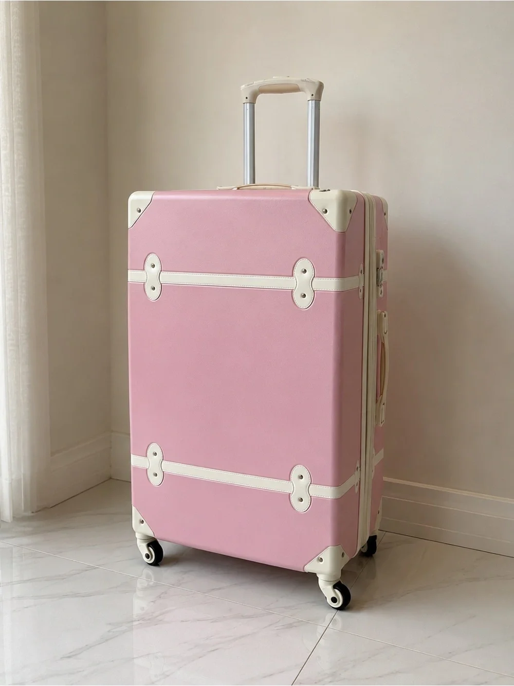 Pink Retro Hard-Shell Suitcase Set - Two Piece